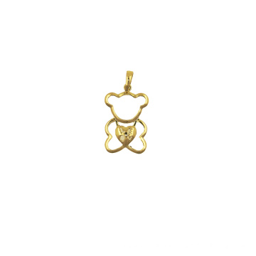 Teddy Bear K Gold Pendant